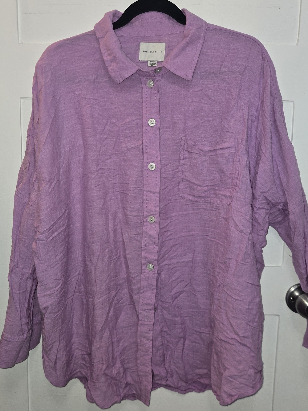 American Eagle Outfitters Lavender Button-Down Shirt